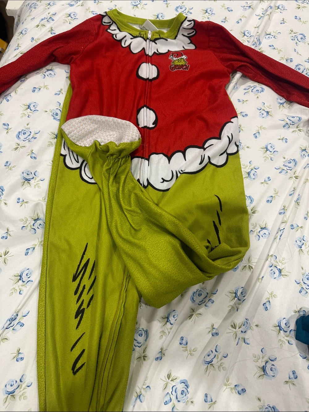 Kids Holiday One-Piece Pajamas - Red and Green Festive Design